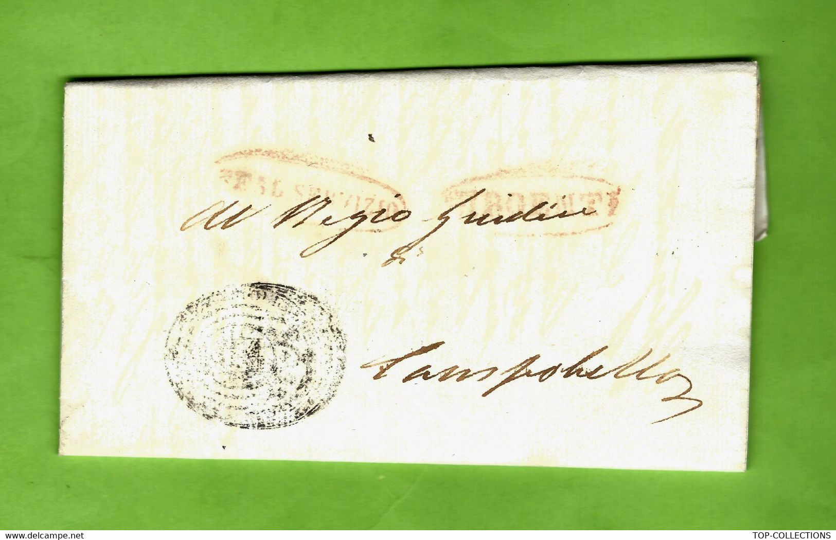 1844  LETTRE OFFICIELLE  E INTENDENZA DELLA PROVINCIA DE GIRGENTI  DI GIRGENTIL CACHET  « GIRGENTI » AGRIMENTE SICILE - 1. ...-1850 Prephilately