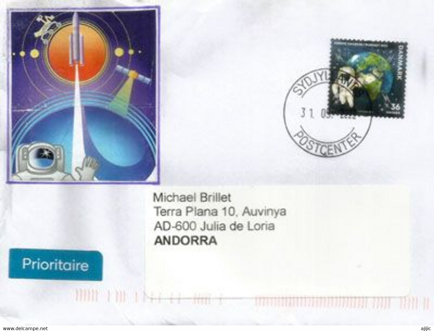 Andreas Mogensen,premier Danois Dans L'espace (Station Spatiale Internationale 2015), Lettre à Andorra - Cartas & Documentos