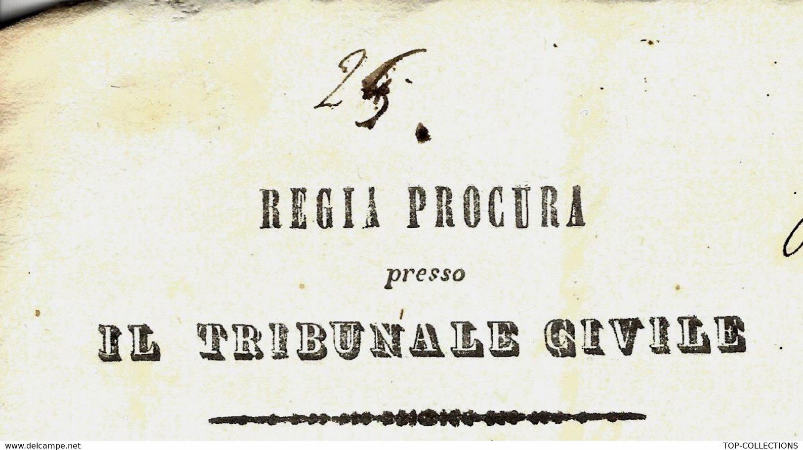 1844  LETTRE OFFICIELLE  ENTETE REGIA PROCURA IL TRIBUNAL CIVILE DEIL VALLE DI GIRGENTI  CACHET  « GIRGENTI » AGRIMENTE - 1. ...-1850 Prefilatelia