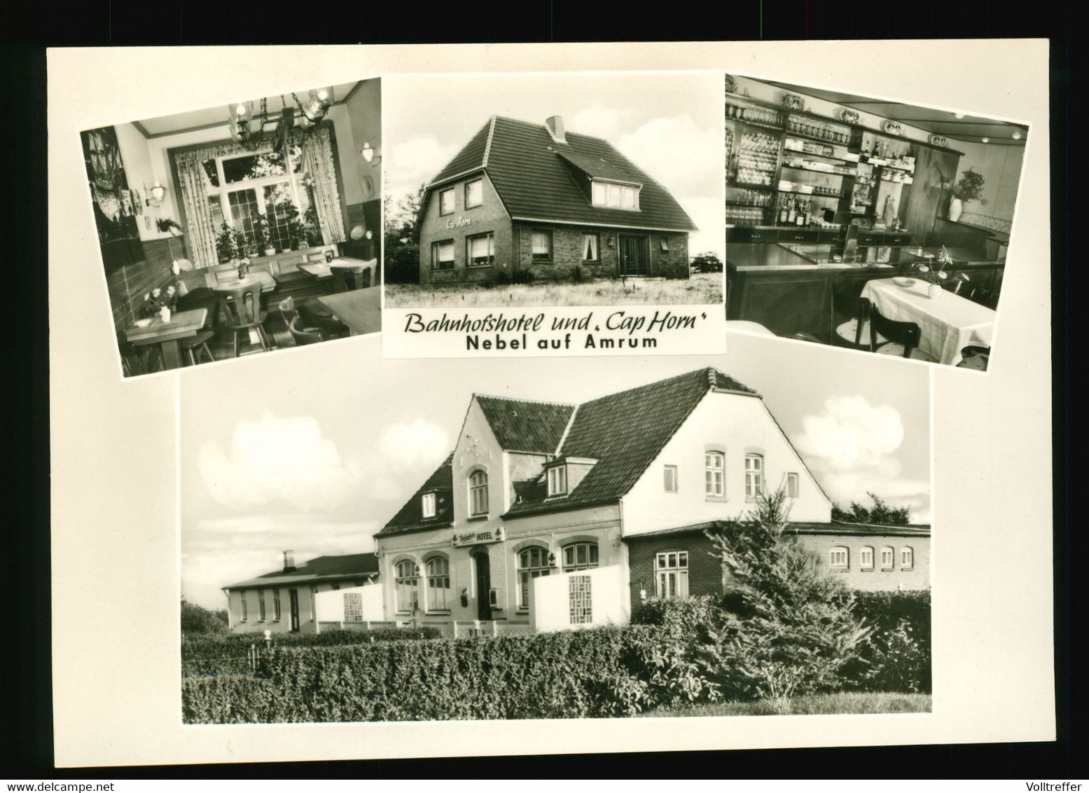 Orig. Foto Mehrbild AK 50er Bahnhofshotel Und Gästehaus Cap Horn, Nordseebad Nebel Auf Amrum - Nordfriesland