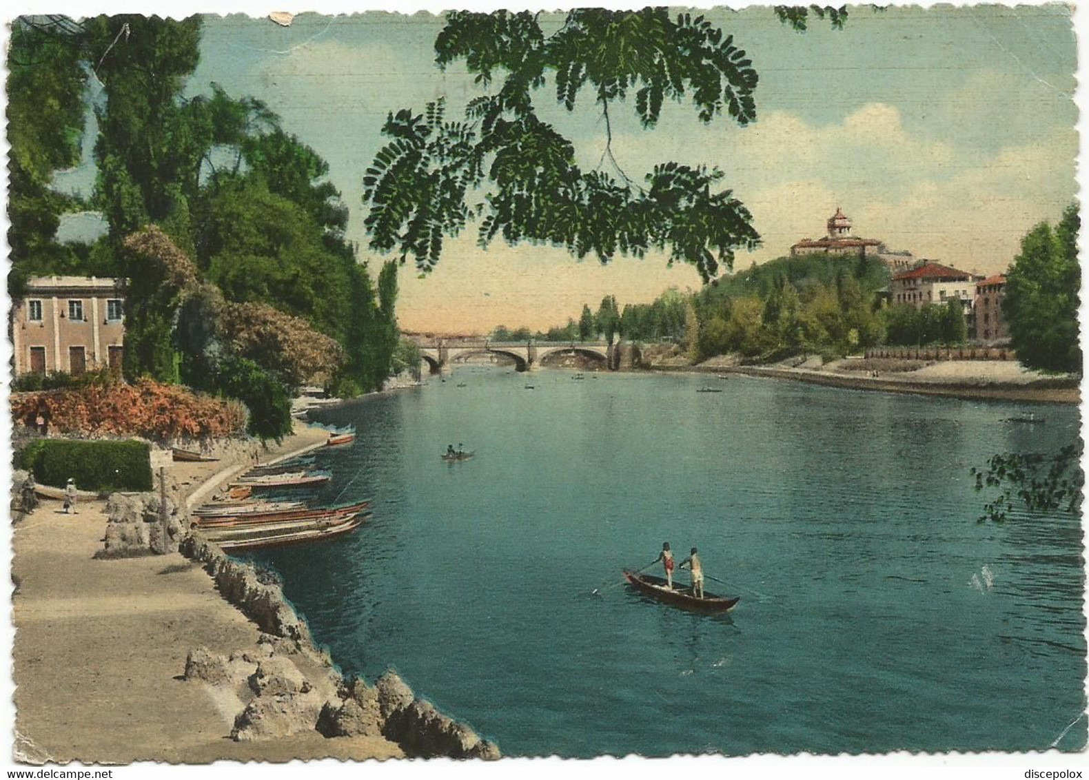 AB5610 Torino - Sulle Rive Del Fiume Po E Monte Dei Cappuccini - Panorama / Viaggiata 1956 - Fiume Po