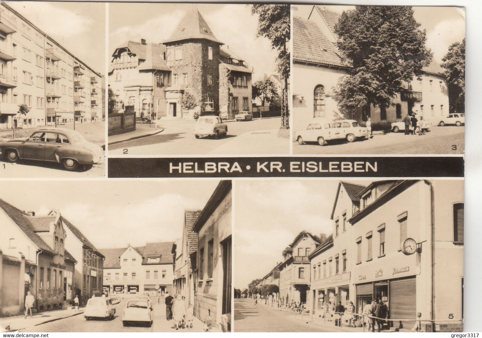 B3098) HELBRA - Kr. EISLEBEN - Straßen Häuser AUTO Details S/W Lehbreite Pestalozzistraße HO Gastätte SONNE Usw. - Eisleben