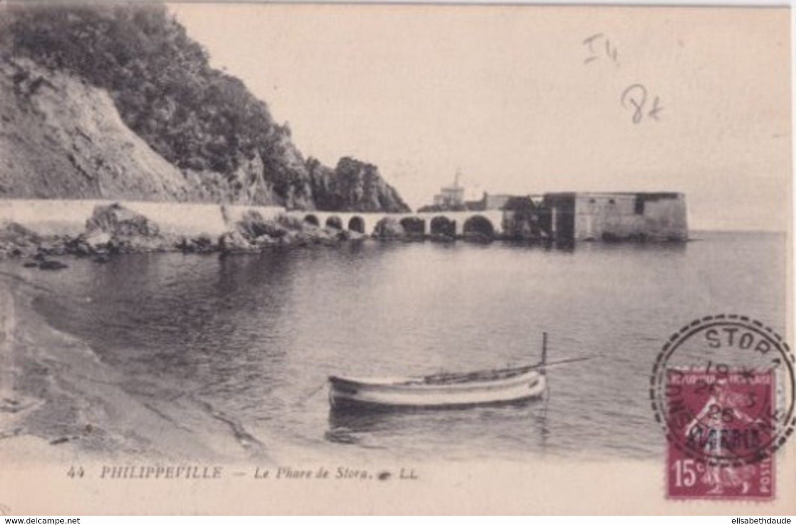 ALGERIE - 1926 - SEMEUSE SURCHARGEE ! - CARTE De STORA (PHILIPPEVILLE) ! => PARIS - Storia Postale