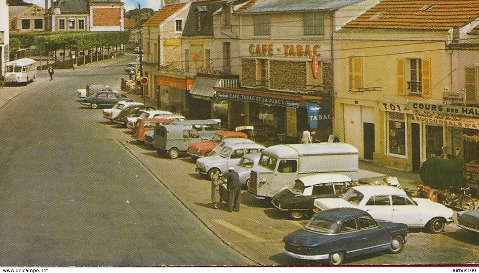 91 - DRAVEIL PLACE DE LA RÉPUBLIQUE - PANHARD PL 17 CITROEN DS + 2 CV + TUBE  RENAULT 4 L VIEUX BUS CAR - Toerisme