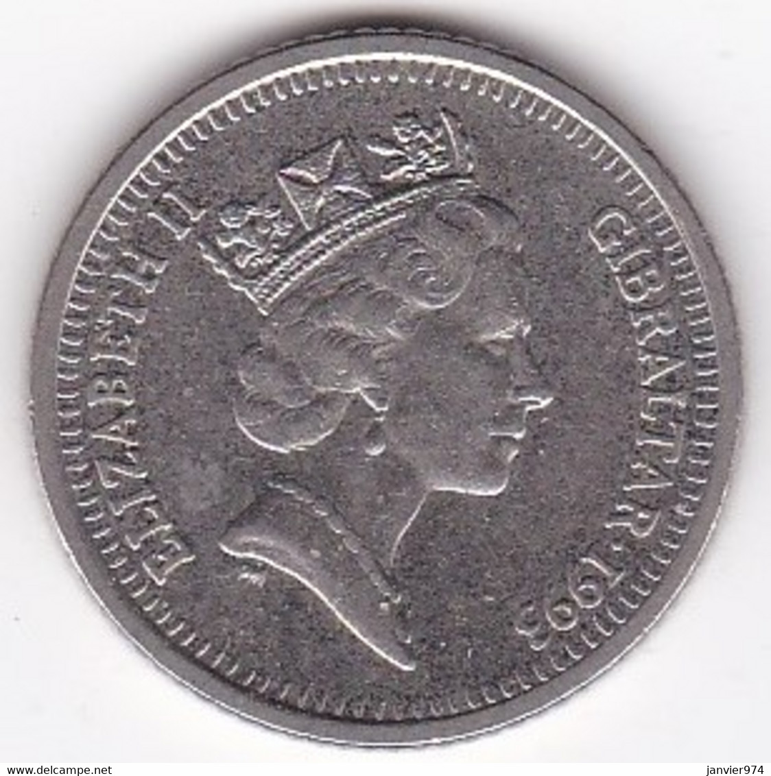 Gibraltar 10 Pence 1993 AA, Elizabeth II, En Cupronickel , KM# 112 - Gibilterra