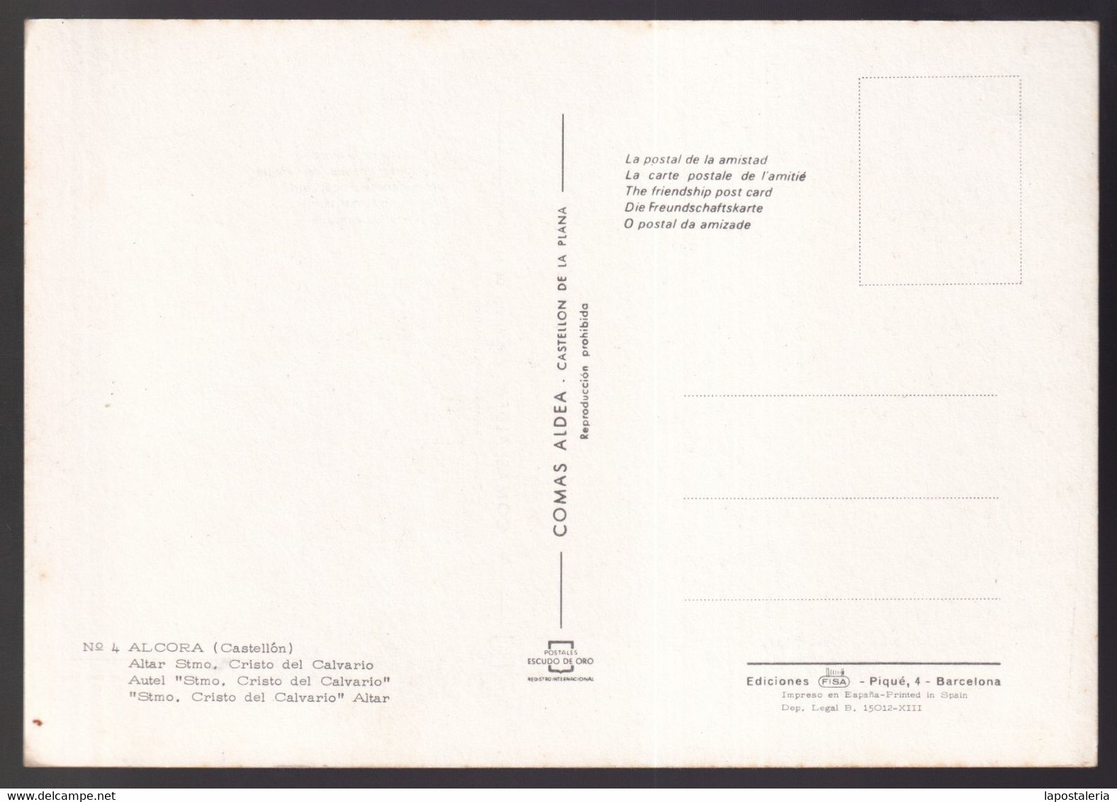 L'Alcora. *Alcora. Altar Stmo. Cristo Del Calvario* Ed. Fisa Nº 4. Nueva. - Castellón