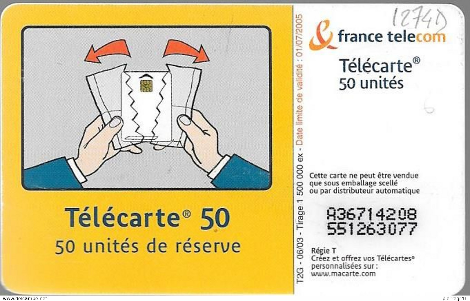 TC-PUBLIC-F1274D-50U-SO3-06/03-URGENCE 2-UTILISE-BE - 2003