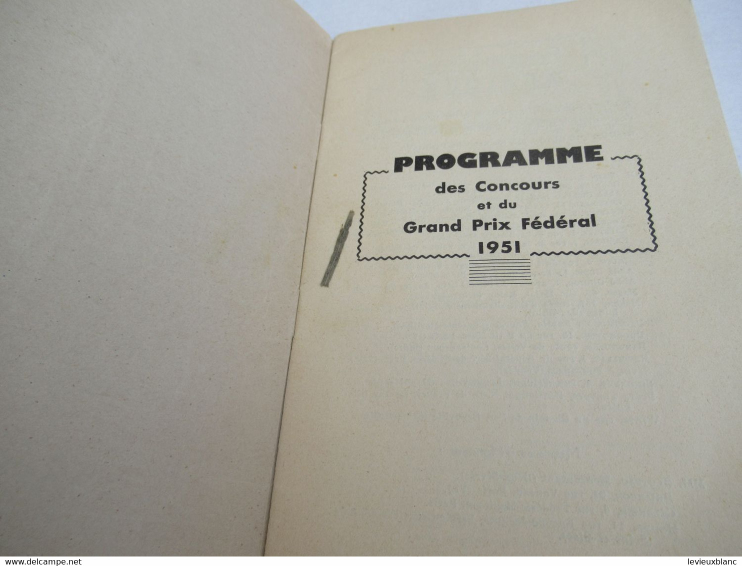 Fédération Sportive De France/Concours De Musique & Grand Prix Fédéral /Réglement Des Concours/1951        PROG313 - Programma's