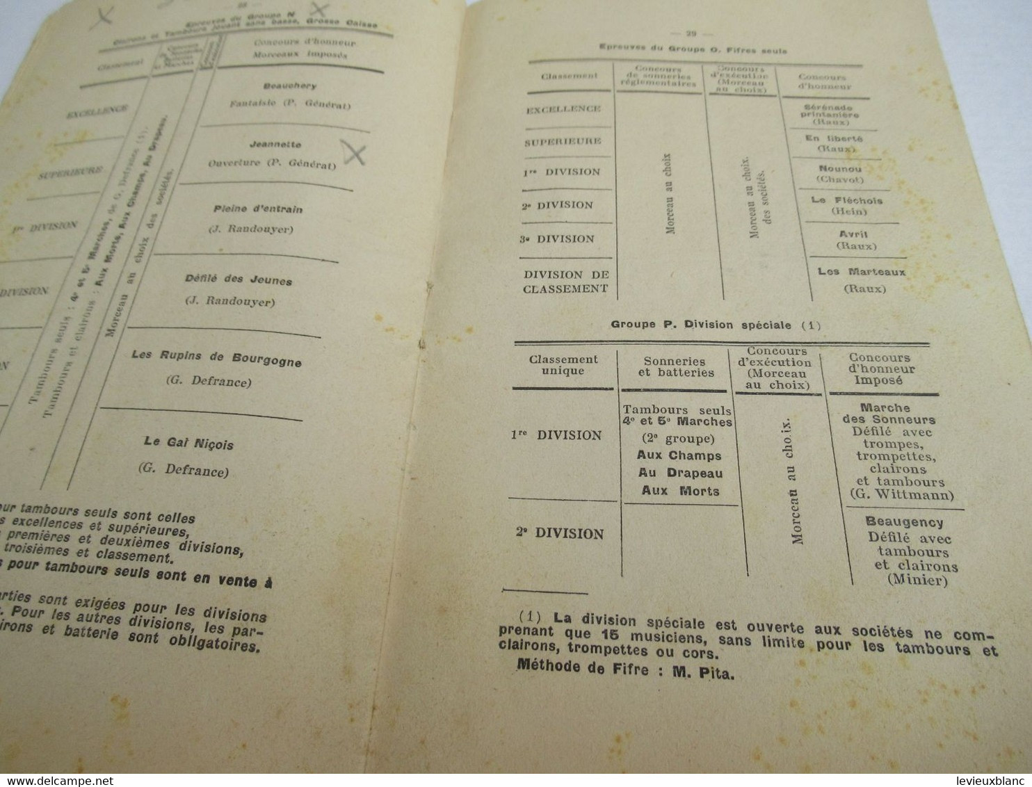 Fédération Sportive de France/Concours de Musique & Grand Prix Fédéral /Réglement des Concours/1949      PROG314