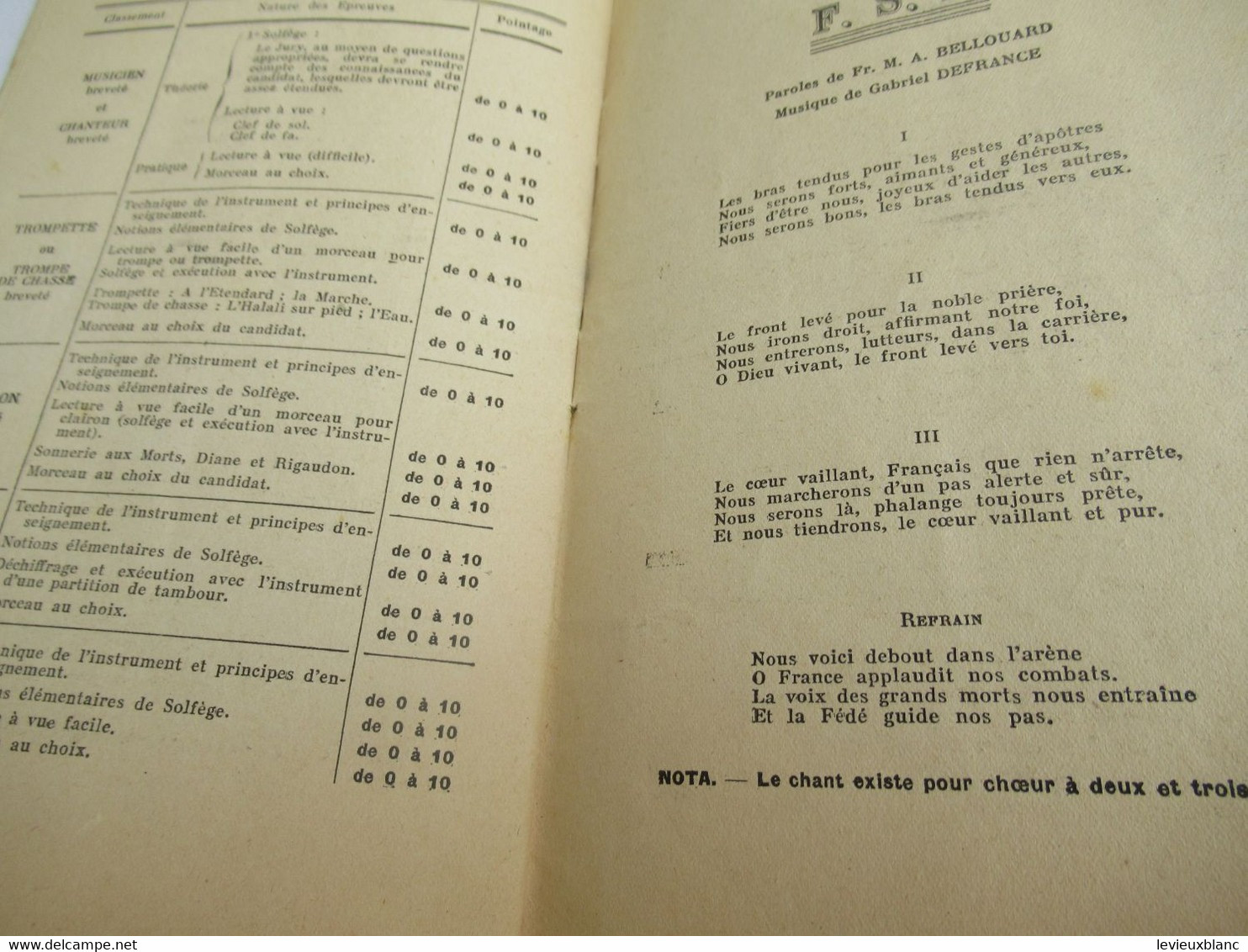 Fédération Sportive de France/Concours de Musique & Grand Prix Fédéral /Réglement des Concours/1949      PROG314