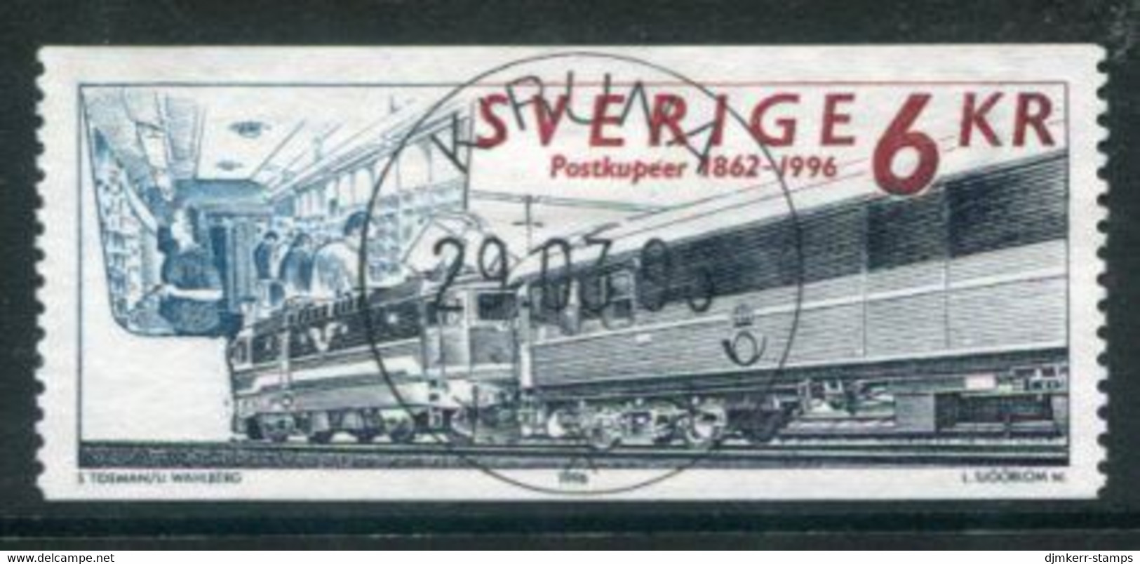 SWEDEN 1996 Railway Sorting Wagons Used  Michel 1932 - Oblitérés