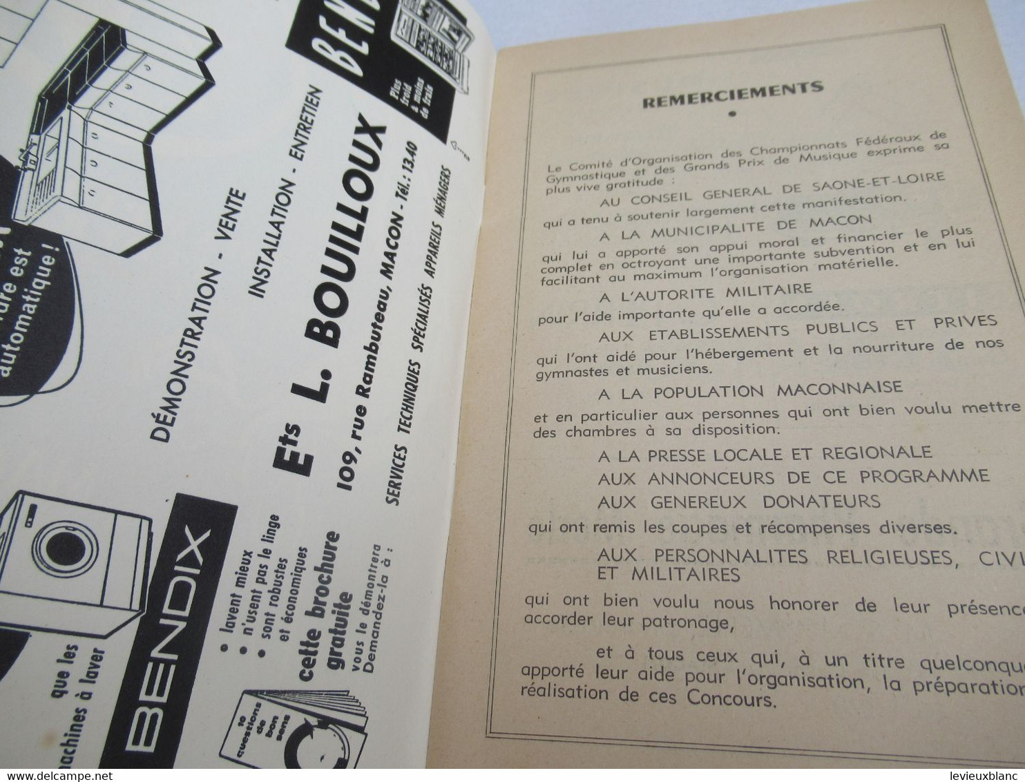 Fédération Sportive De France/Championnats  Fédéraux De Gymnastique/Grands Prix De Musique/MACON/1960      PROG315 - Programma's