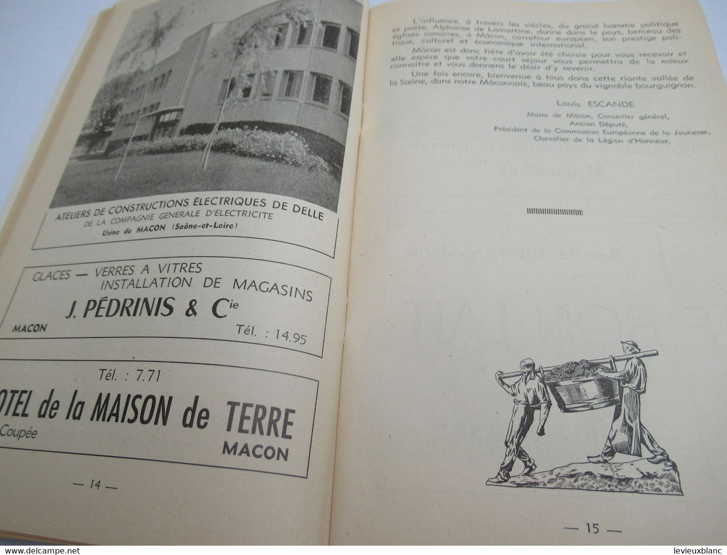 Fédération Sportive de France/Championnats  Fédéraux de Gymnastique/Grands Prix de Musique/MACON/1960      PROG315