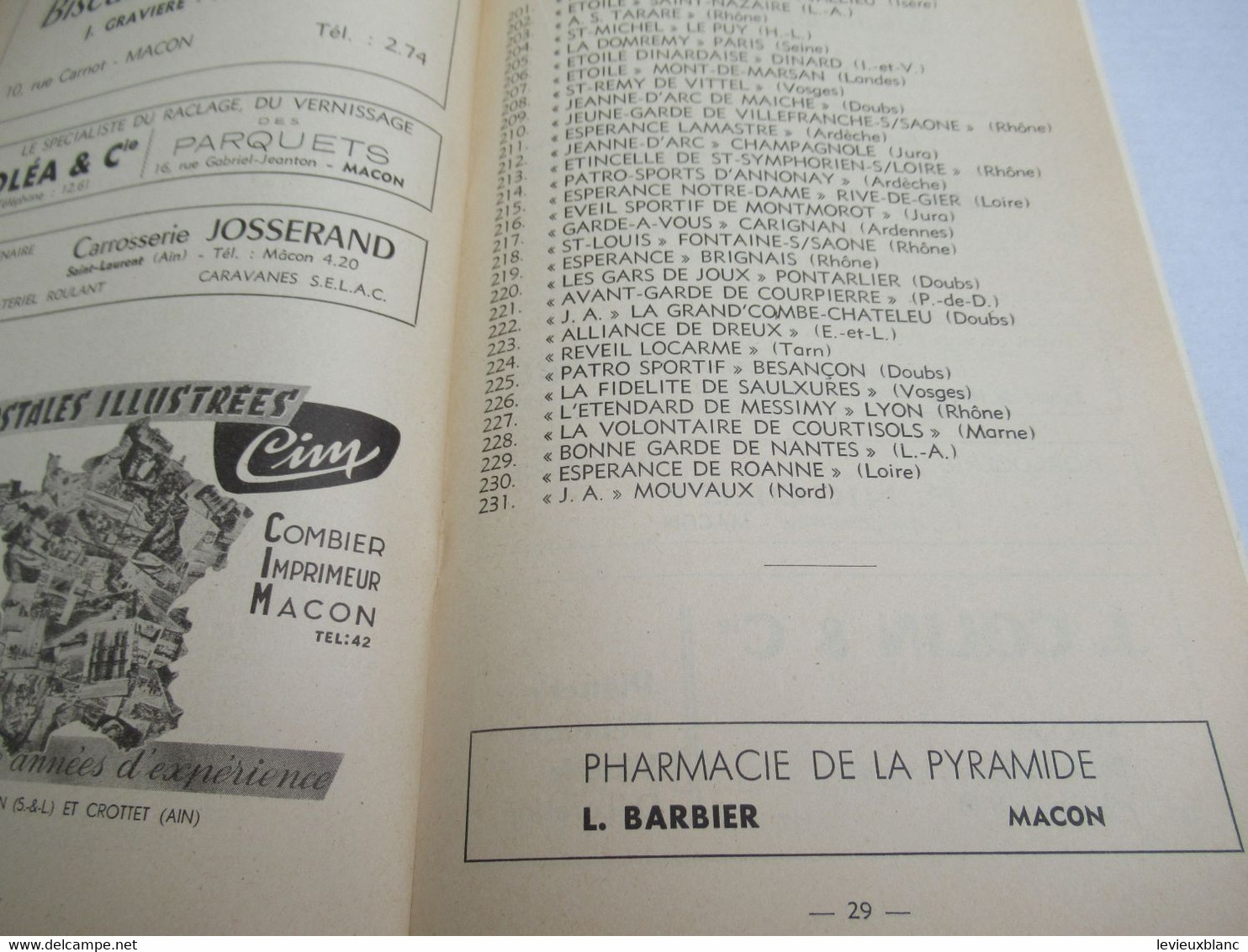 Fédération Sportive de France/Championnats  Fédéraux de Gymnastique/Grands Prix de Musique/MACON/1960      PROG315