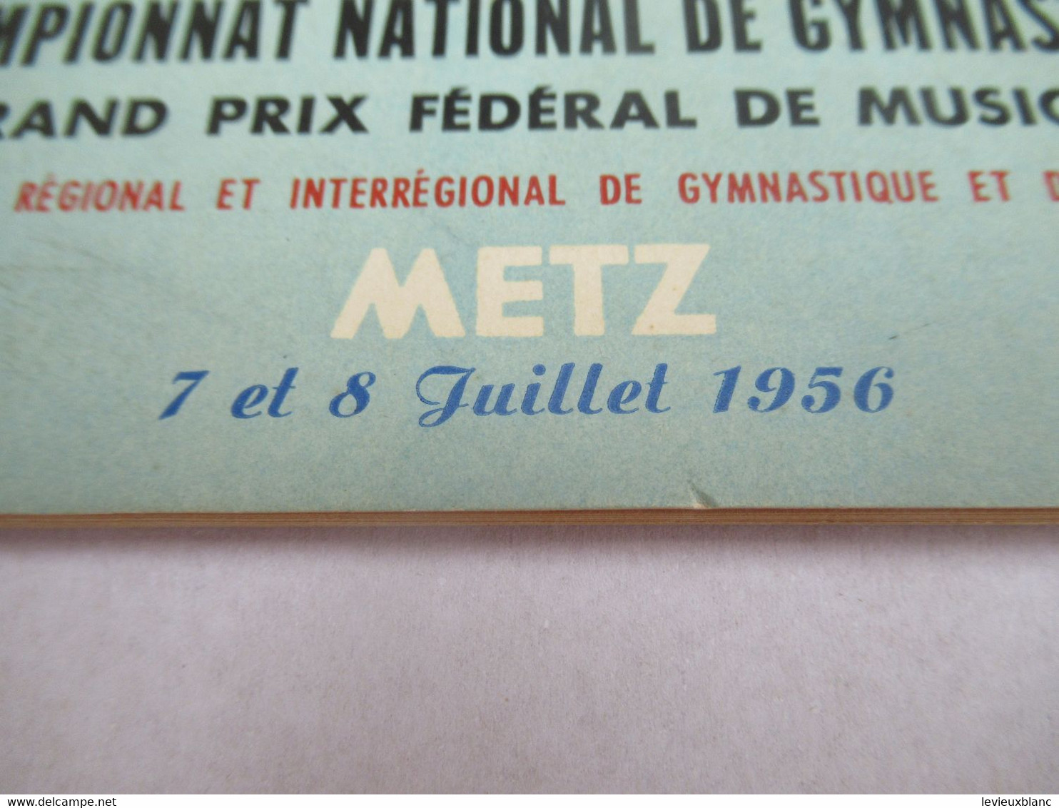 Fédération Sportive De France/Championnat  National De Gymnastique/Grand Prix Fédéral De Musique/METZ/1956      PROG316 - Programma's