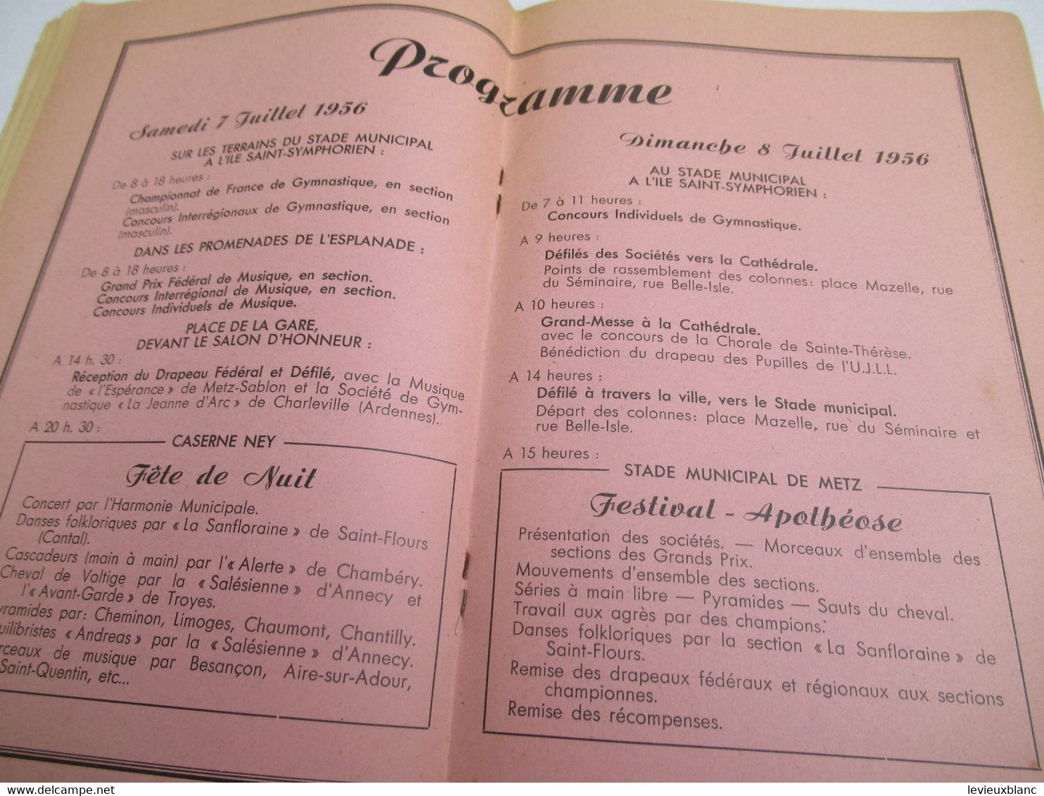 Fédération Sportive de France/Championnat  National de Gymnastique/Grand Prix Fédéral de Musique/METZ/1956      PROG316