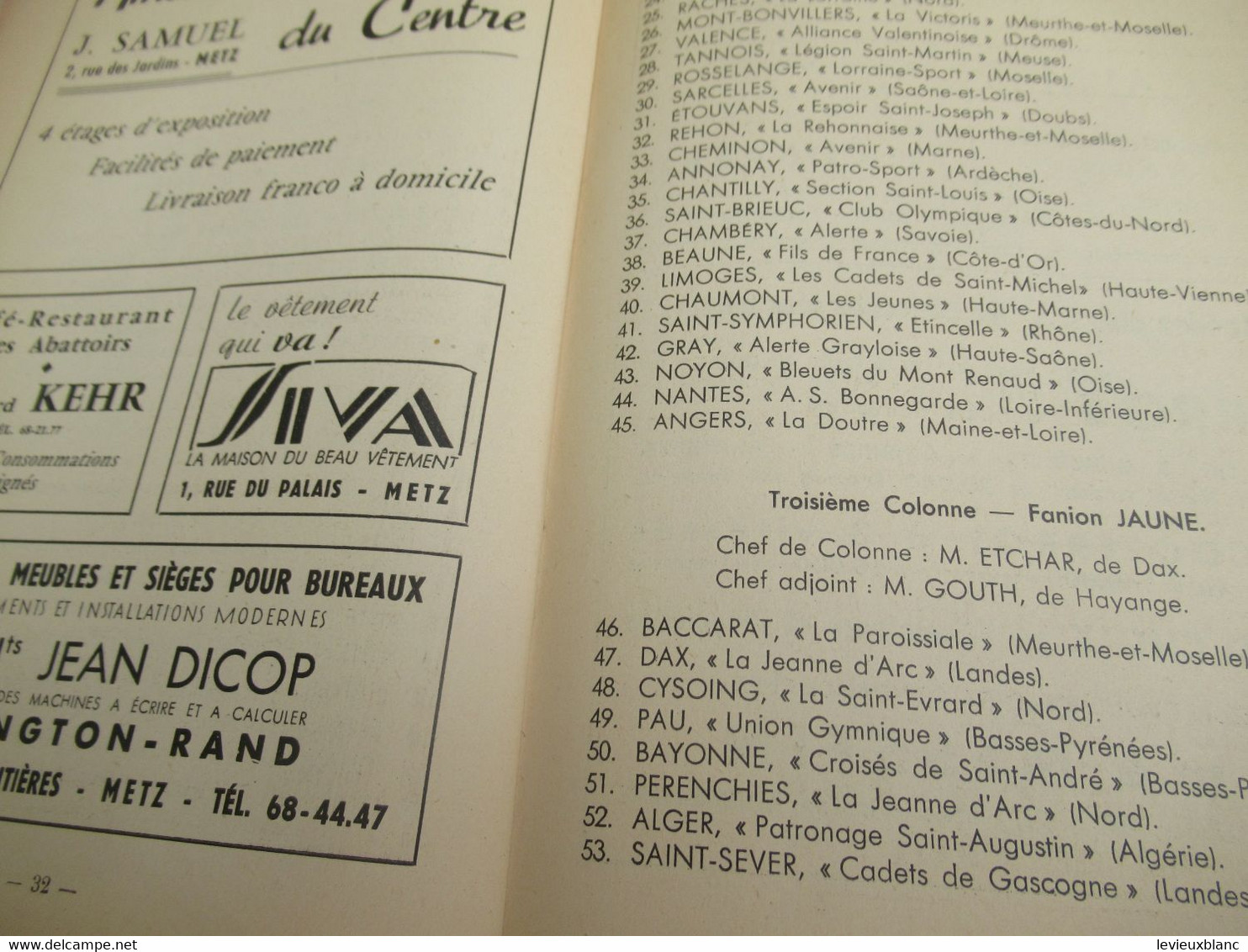 Fédération Sportive de France/Championnat  National de Gymnastique/Grand Prix Fédéral de Musique/METZ/1956      PROG316