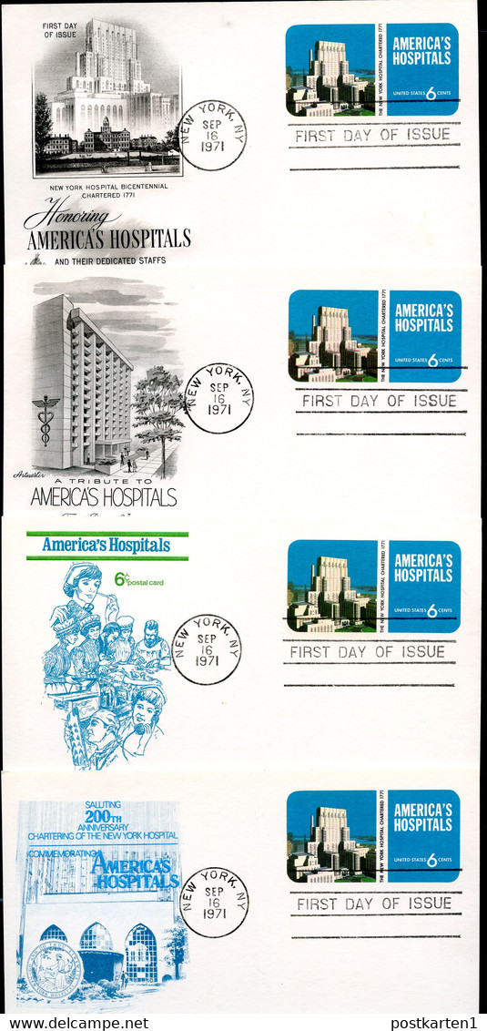 UX60 UPSS S79 4 Diff. Postal Cards FDC 1971 - 1961-80