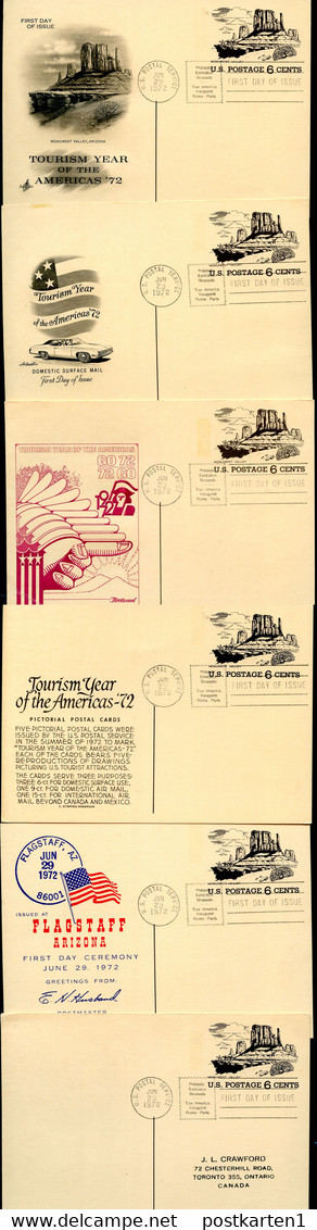 UX62 UPSS S80B 6 Diff. Postal Cards FDC BRUSSELS 1972 Cat. $42.00+ - 1961-80