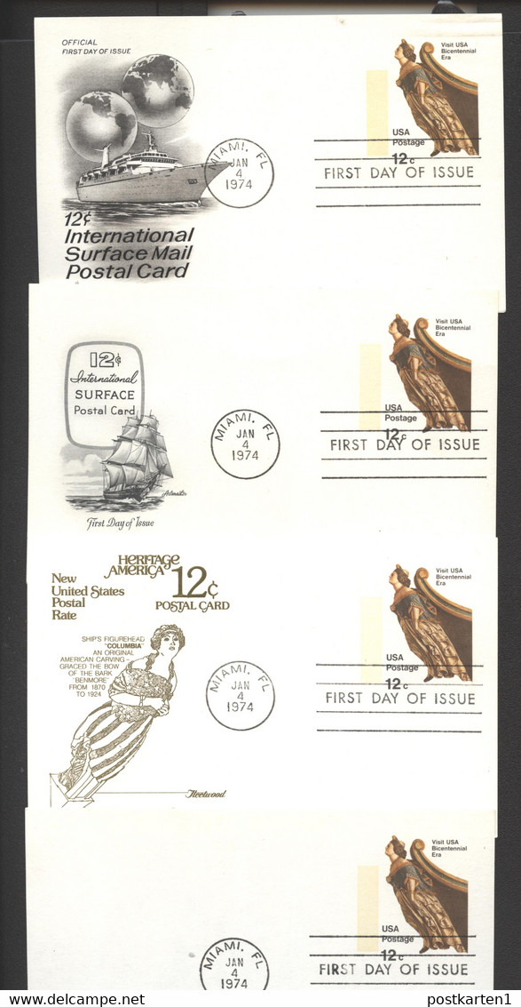 UX67 UPSS S84 4 Postal Cards FDC 1974 - 1961-80