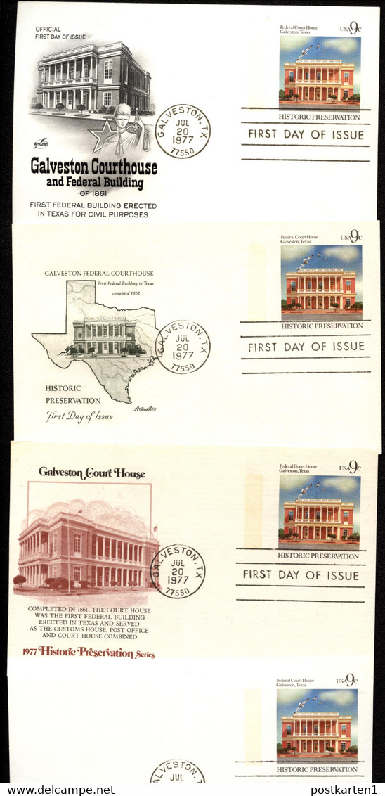 UX71 UPSS S88 4 Postal Cards FDC 1976 - 1961-80