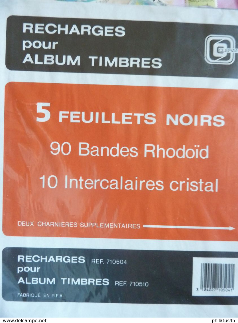 RECHARGES NEUVES POUR ALBUM "CLERAN" 5 FEUILLETS - Large Format, Black Pages