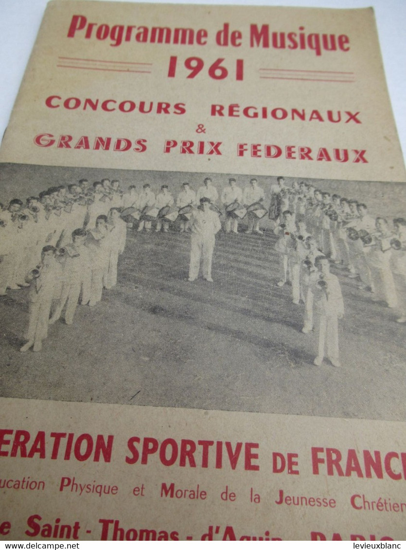 Fédération Sportive De France/Concours Régionaux & Grands Prix Fédéraux/1961     PROG317 - Programma's