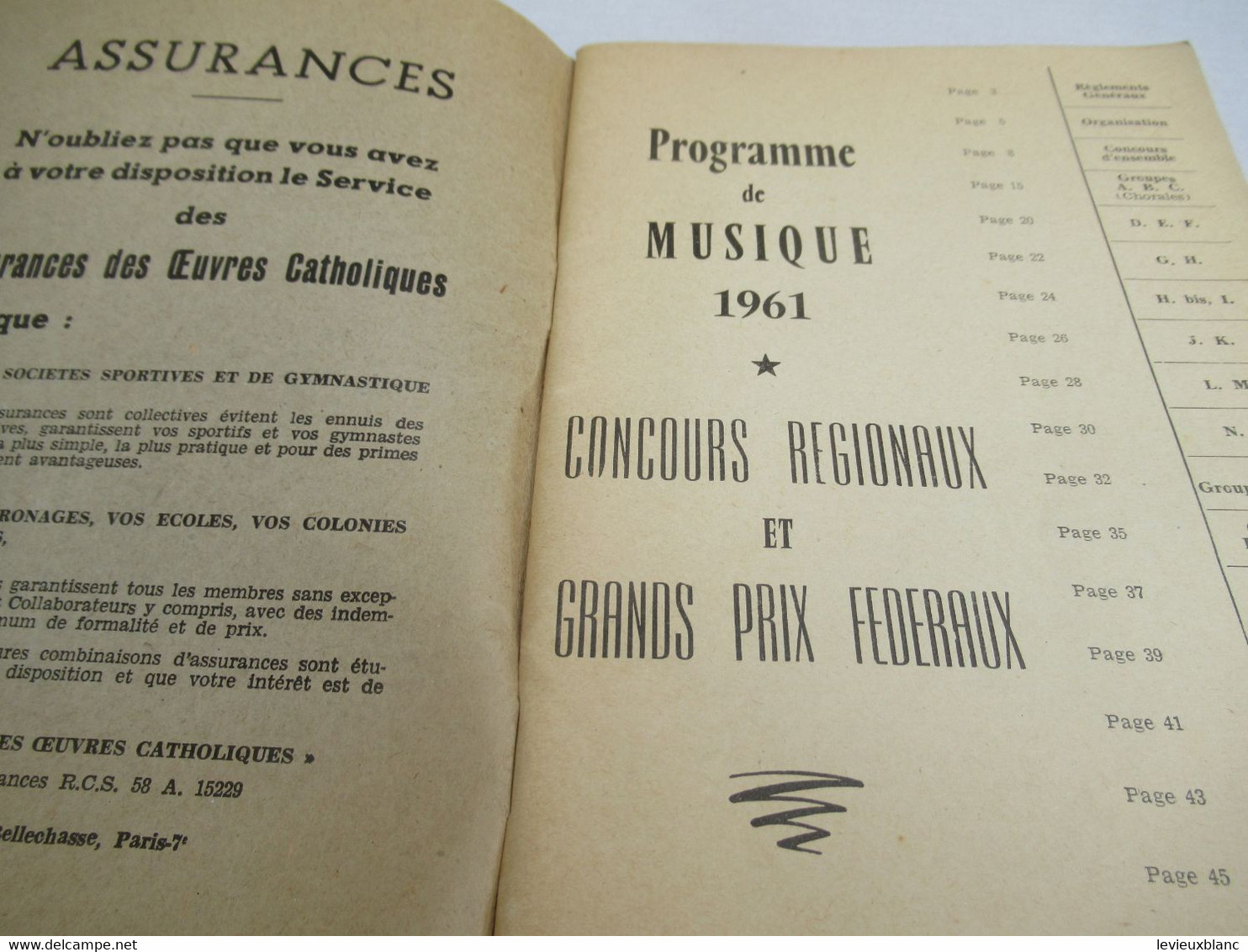 Fédération Sportive De France/Concours Régionaux & Grands Prix Fédéraux/1961     PROG317 - Programma's