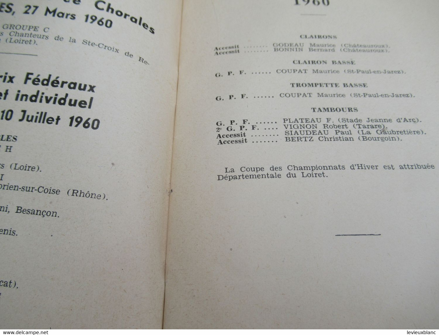 Fédération Sportive De France/Concours Régionaux & Grands Prix Fédéraux/1961     PROG317 - Programma's