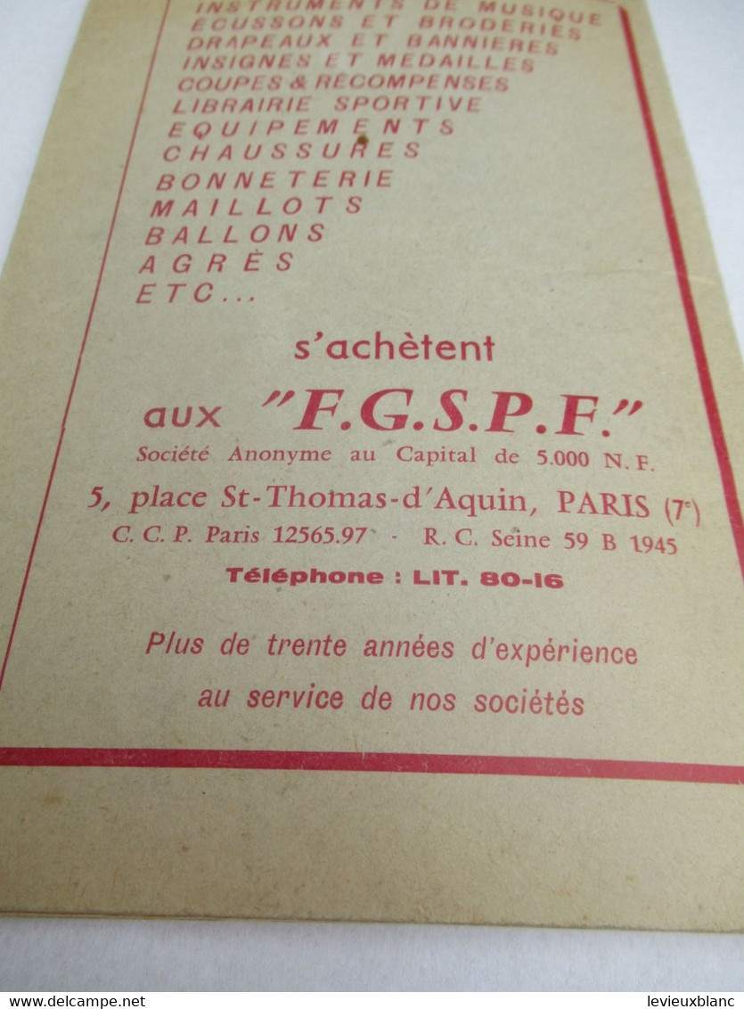 Fédération Sportive de France/Concours Régionaux & Grands Prix Fédéraux/1961     PROG317