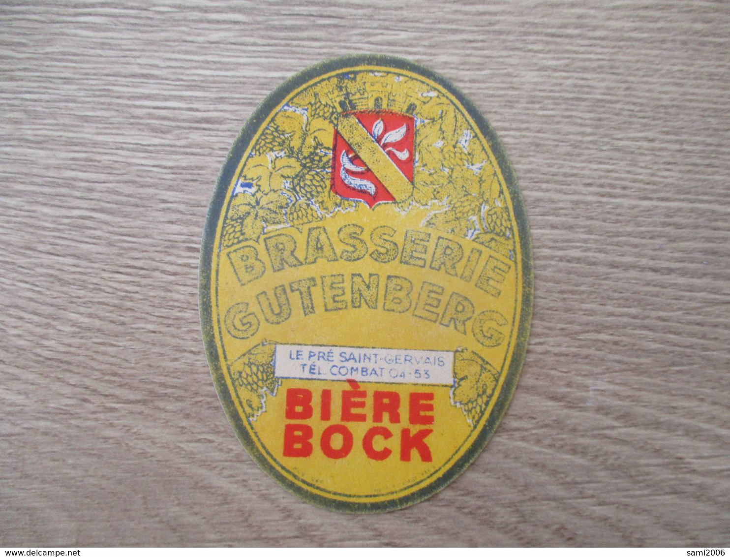 PUBLICITE ETIQUETTE BIERE BOCK BRASSERIE GUTENBERG  PRE ST GERVAIS - Alcools