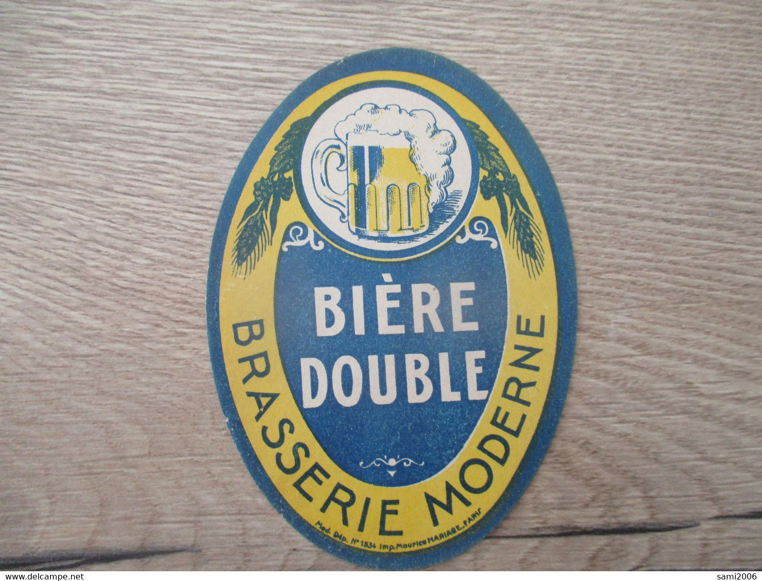 PUBLICITE ETIQUETTE BIERE DOUBLE  BRASSERIE MODERNE - Alcools