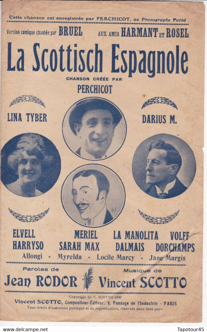 La Scottisch Espagnole 	Avec La Participation De :	Perchicot >13/6/22	Partition Musicale - Vocals