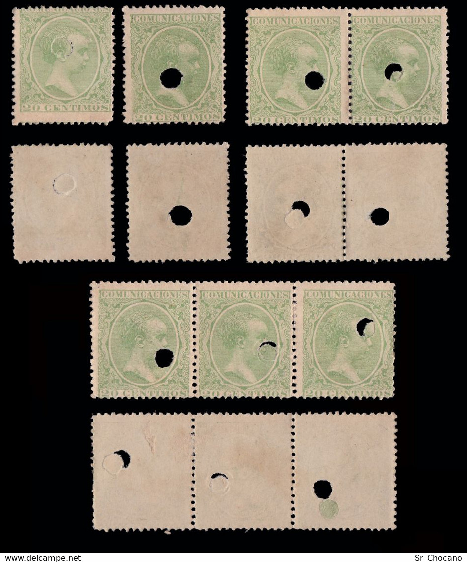 Telégrafos.1879-1899.Lote19.Taladro.Edifil.210T-212T. - Telegramas