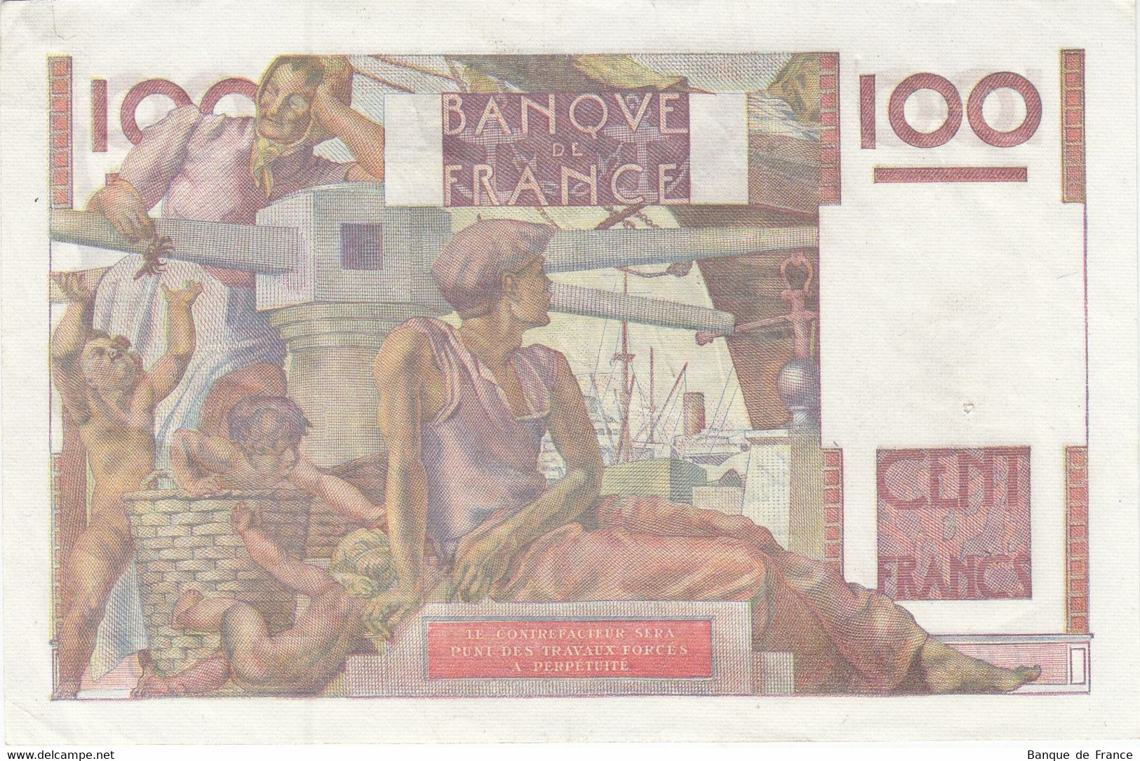 Billet 100 F Jeune Paysan Du 19-5-1949 FAY 28.24 Alph. W.350 - 1 épinglage - 100 F 1945-1954 ''Jeune Paysan''