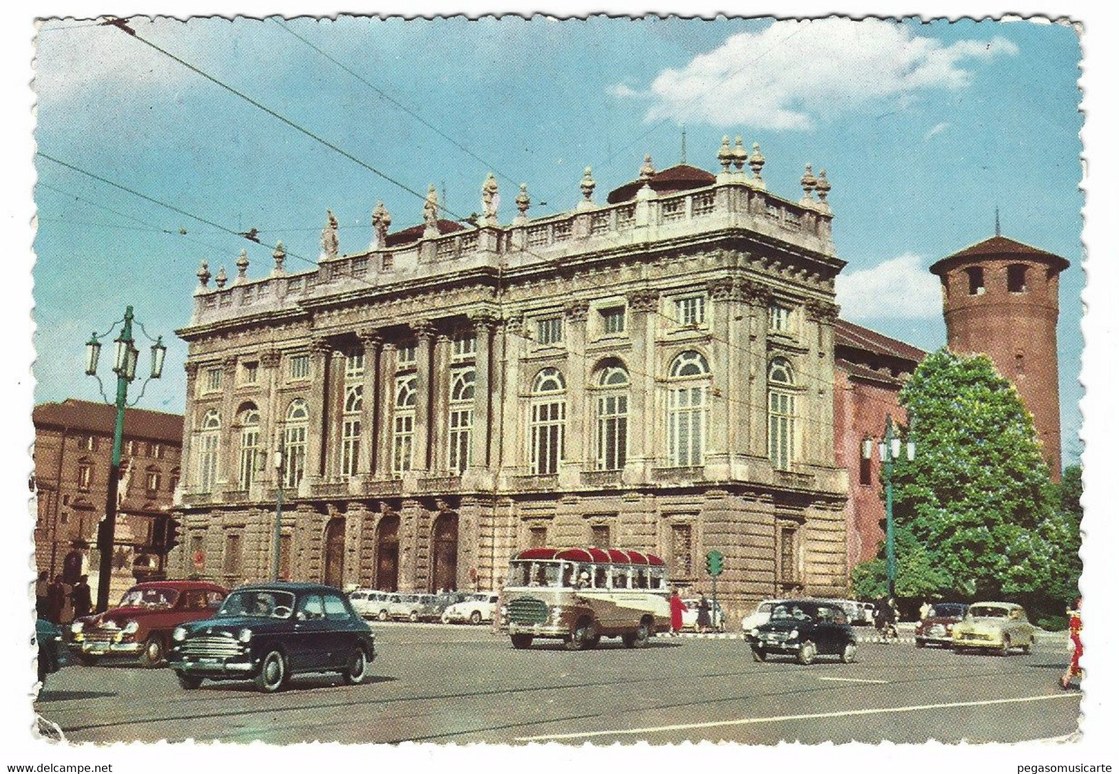 16459 - TORINO - PALAZZO MADAMA - FACCIATA DEL JUVARA - ANIMATA AUTO CAR AUTOBUS 1959 - Palazzo Madama