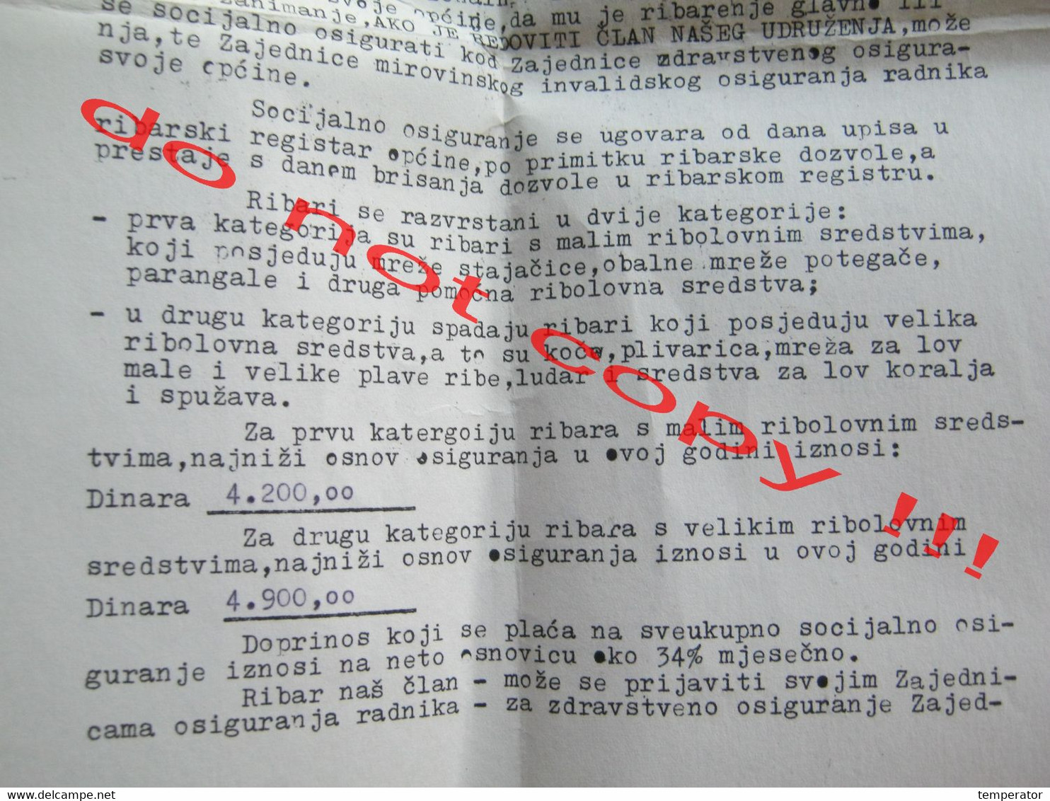 Croatia / Šibenik - Association Of Professional Fishermen At Sea SRH ( 1980 ) / Instructions, Fisherman From Opatija ... - Fischerei
