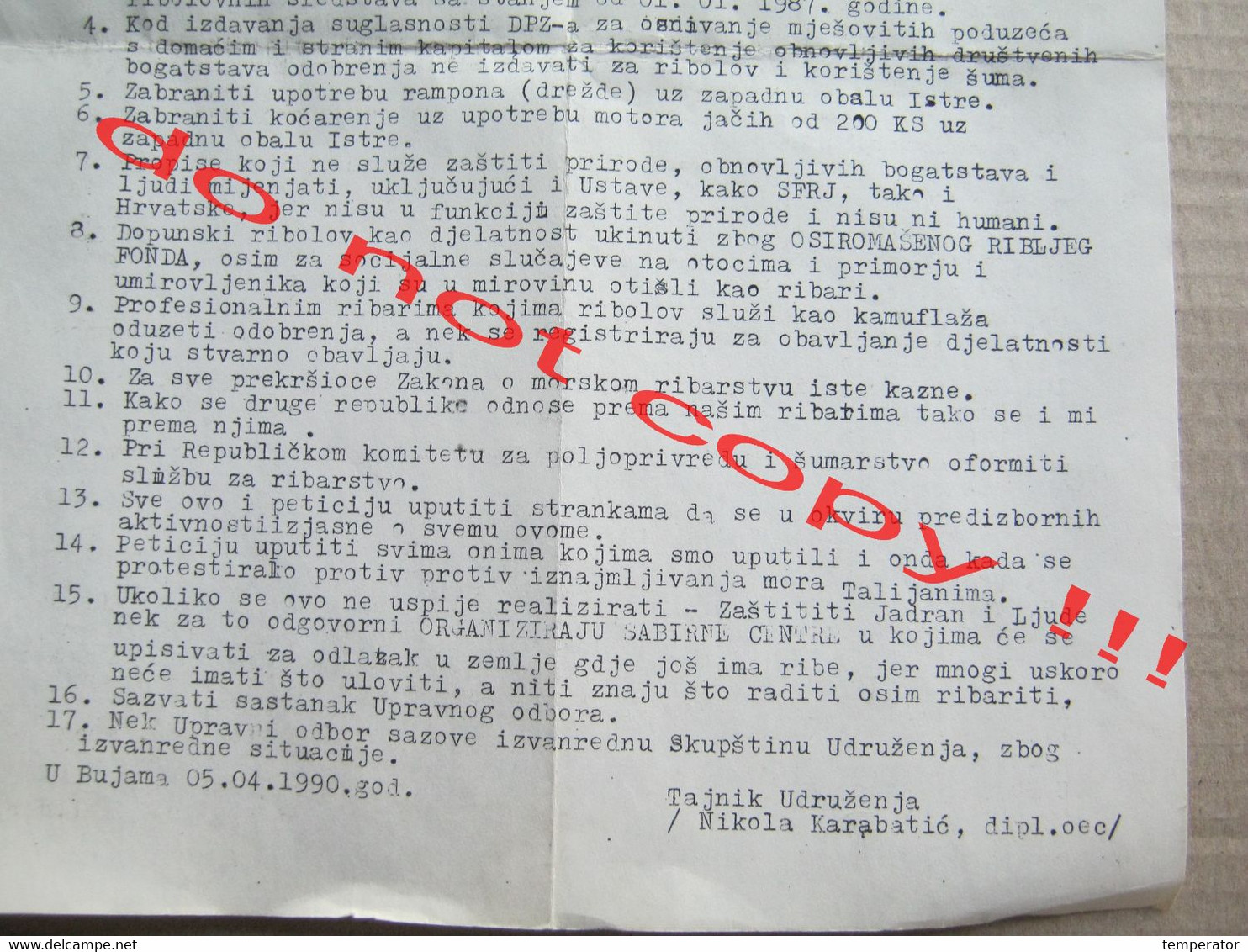 Croatia / Buje - Meeting Of Professional Fishermen At Sea From: Buje, Cres, Labin, Pula, Rovinj, Poreč ... ( 1990 ) - Fishing