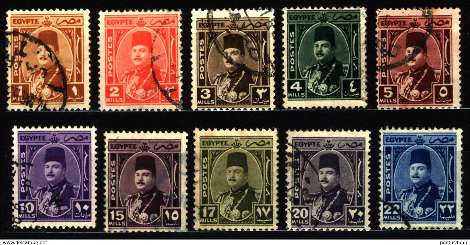 Egypt 1944 Mi 268-277 King Fuad I (1) - Gebraucht