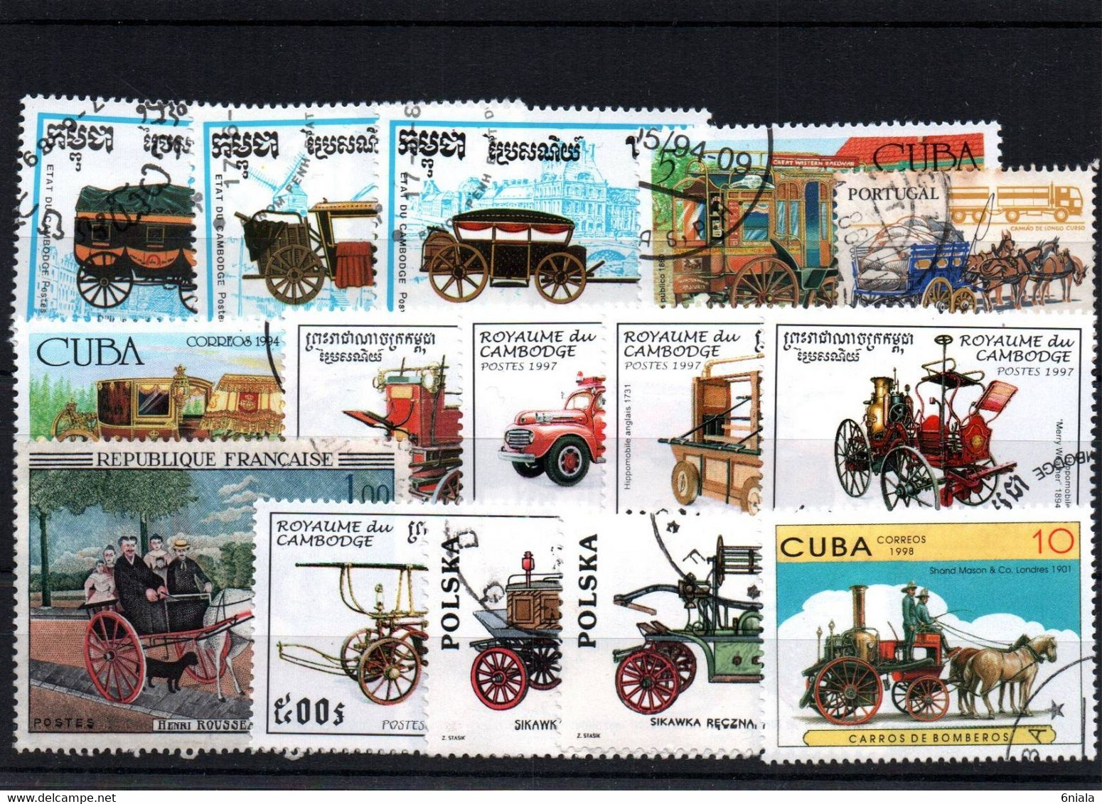 7640 Lot De  TIMBRES   Calèches, Diligences, Ancêtres Voitures, Carrosses       Divers - Otros (Tierra)