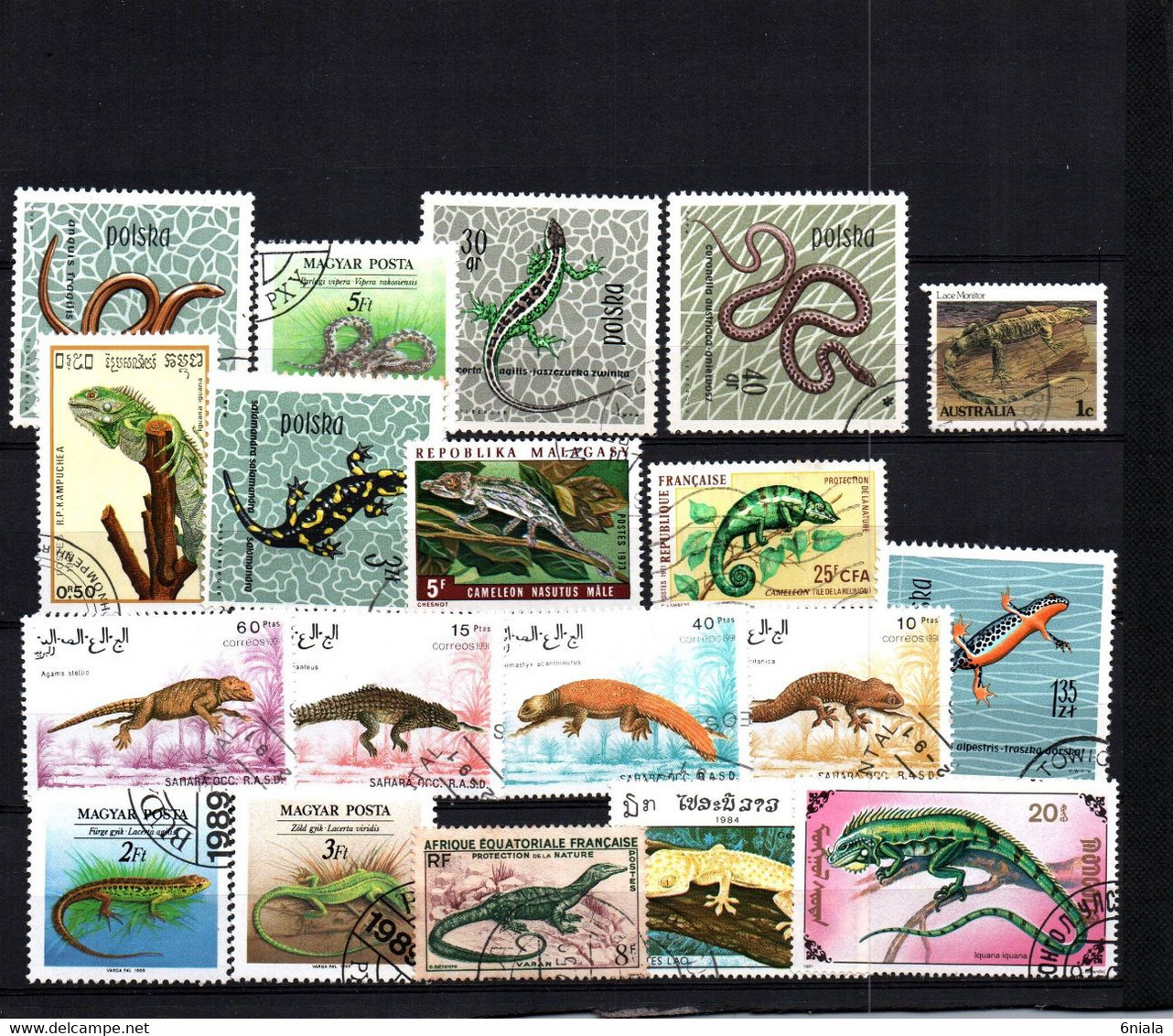 7642 Lot De  TIMBRES   REPTILES  SERPENTS CAMELEON GEKO  VARAN       Divers - Autres & Non Classés