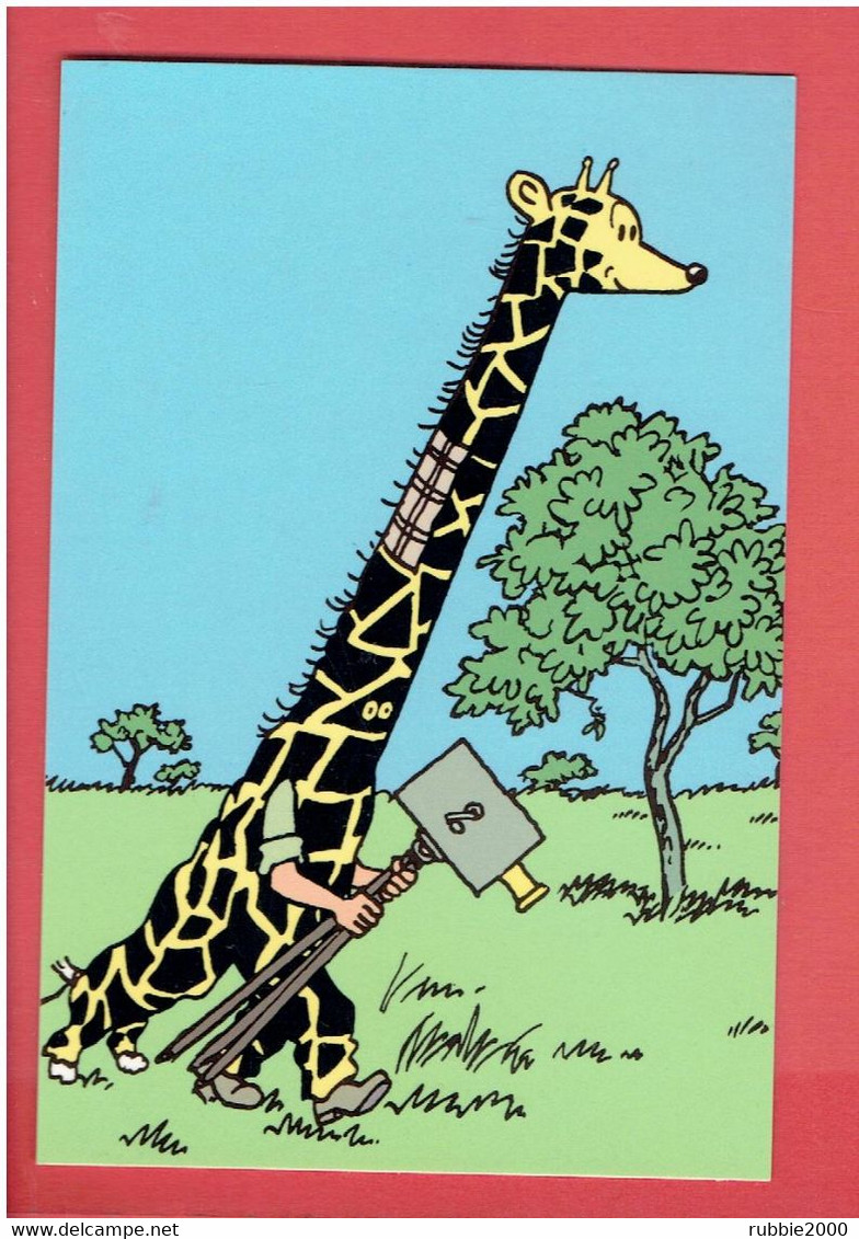 TINTIN AU CONGO HERGE 1993 TINTIN ET MILOU DEGUISES EN GIRAFE CARTE EN TRES BON ETAT - Hergé