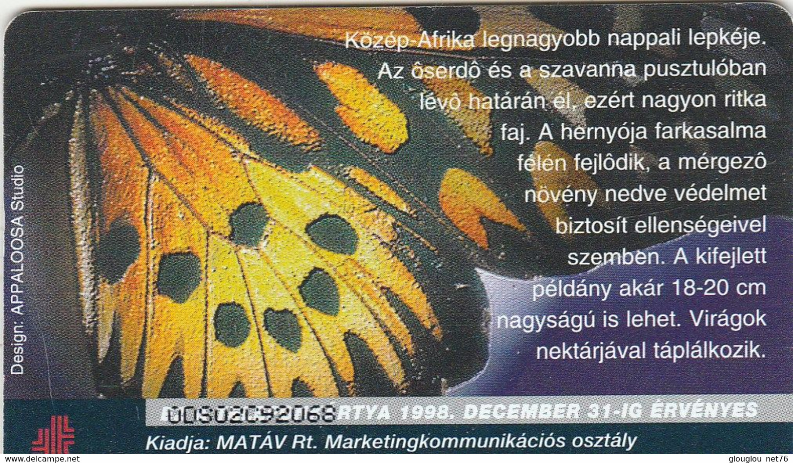 TELECARTE ETRANGERE..  PAPILLON - Schmetterlinge