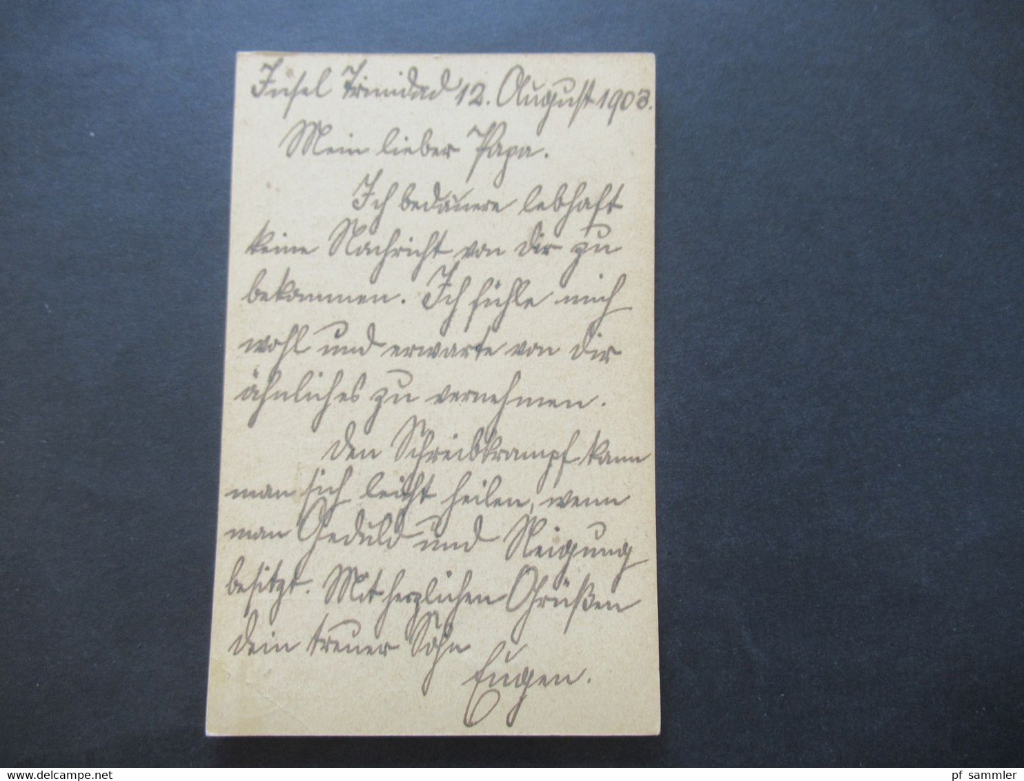 GB Kolonie Trinidad (Trinidad & Tobago) 1903 Auslands PK Stempel Port Of Spain - Stuttgart Mit Ank. Stempel U. Stp. 100 - Trinidad Y Tobago