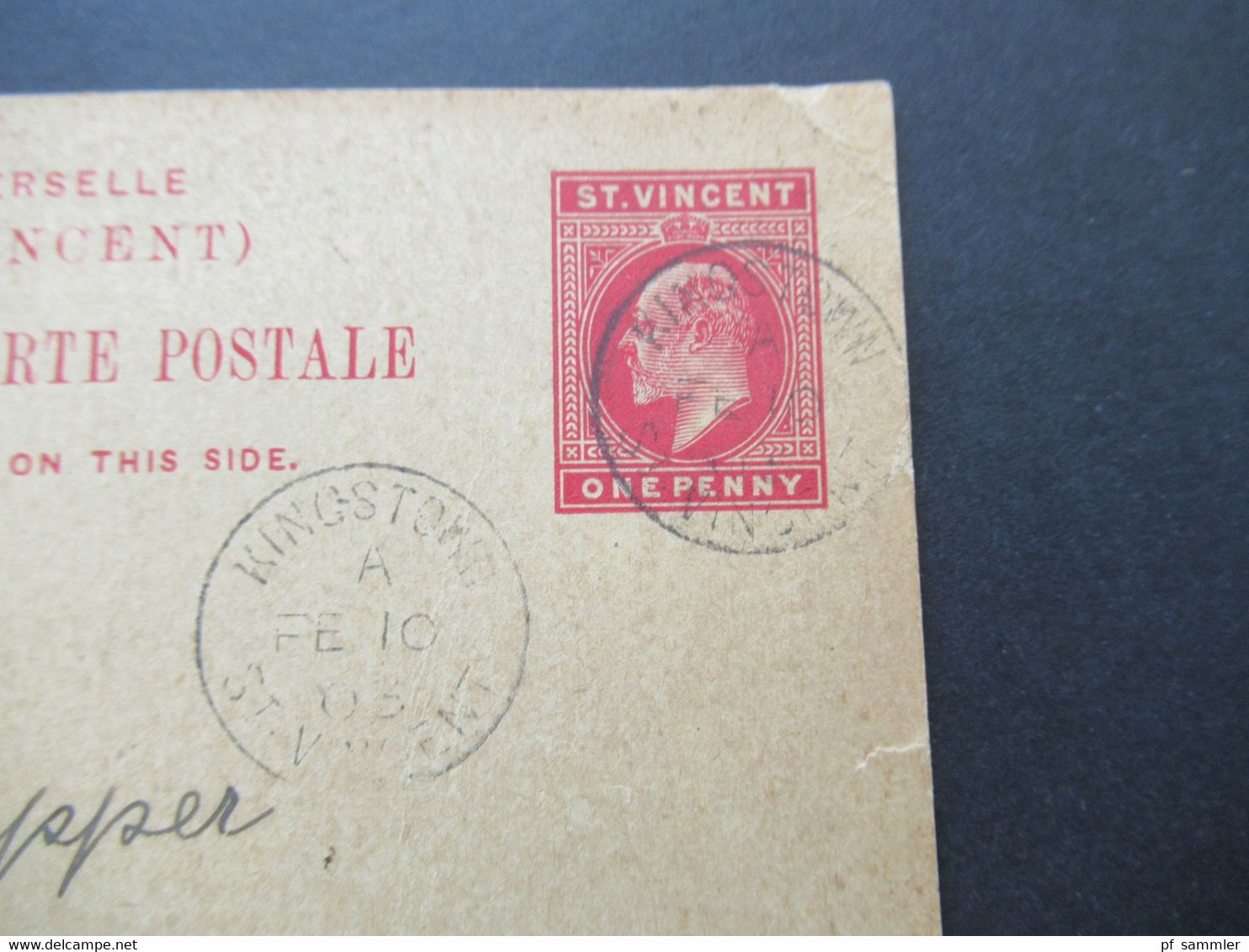 GB Kolonie St. Vincent 1903 Weltpostverein Ganzsache Stempel Kingston Nach Coban Guetemala Inhalt Bergsteigen / Vulkane - St.Vincent (...-1979)