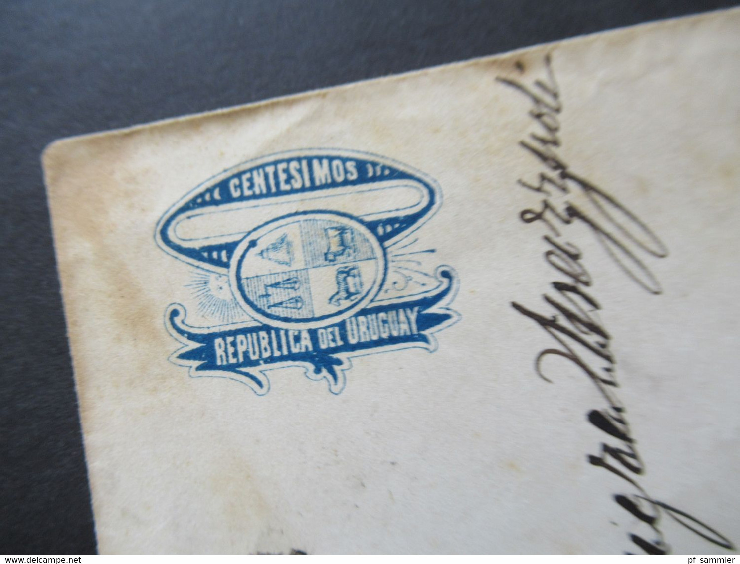 1895 Republica Del Uruguay Ganzsachen Umschlag Nach Roma über Pisa Rückseitig 5 Stempel! Schiffspost - Uruguay