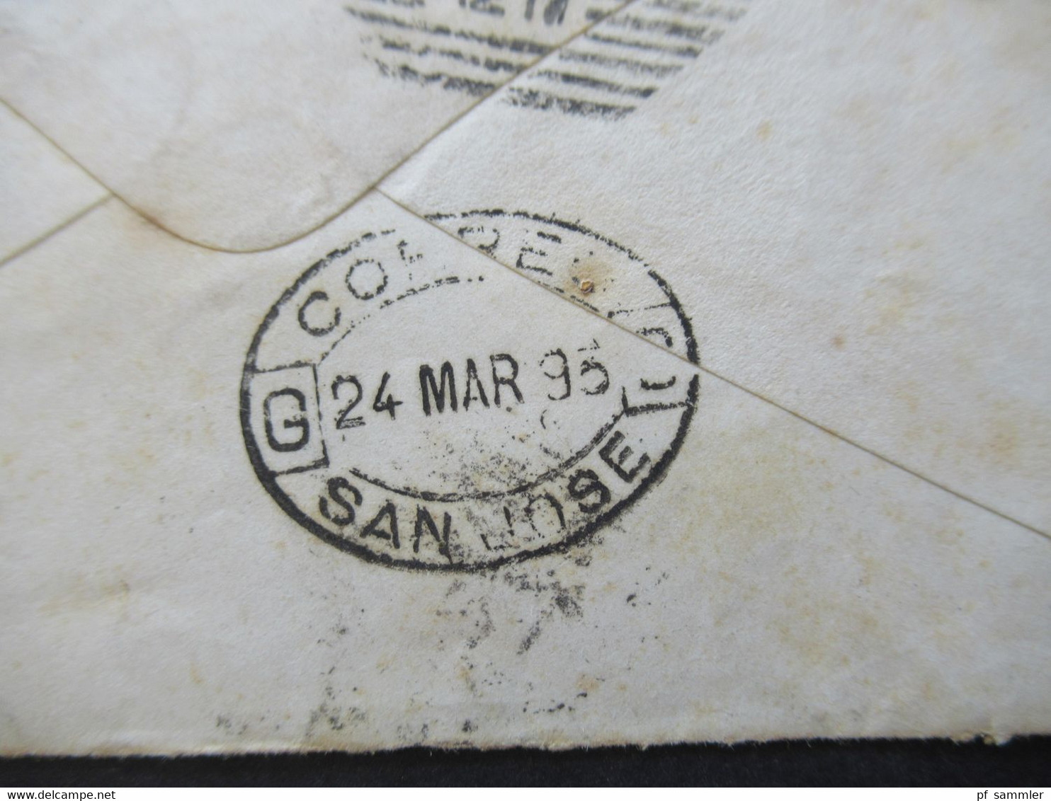 1895 Republica del Uruguay Ganzsachen Umschlag nach Roma über Pisa rückseitig 5 Stempel! Schiffspost