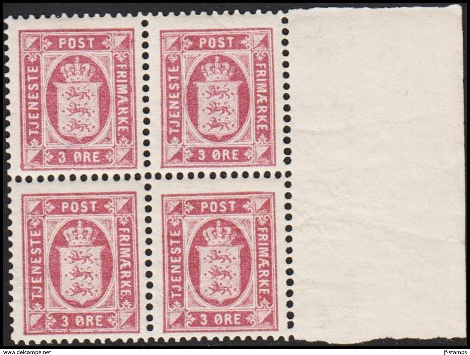 1901. DANMARK. Official. 3 ØRE TJENESTEFRIMÆRKE Watermark Large Crown Perf 12½. Never Hing... (Michel Di 4YB) - JF521323 - Oficiales