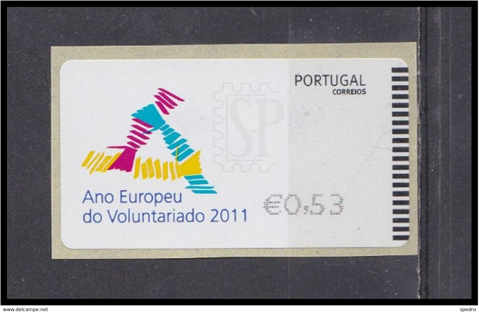 Portugal 2011 Etiquetas Autoadesivas Ano Europeu Do Voluntariado EMA E Post Volunteering Faire Du Bénévolat - Franking Machines (EMA)