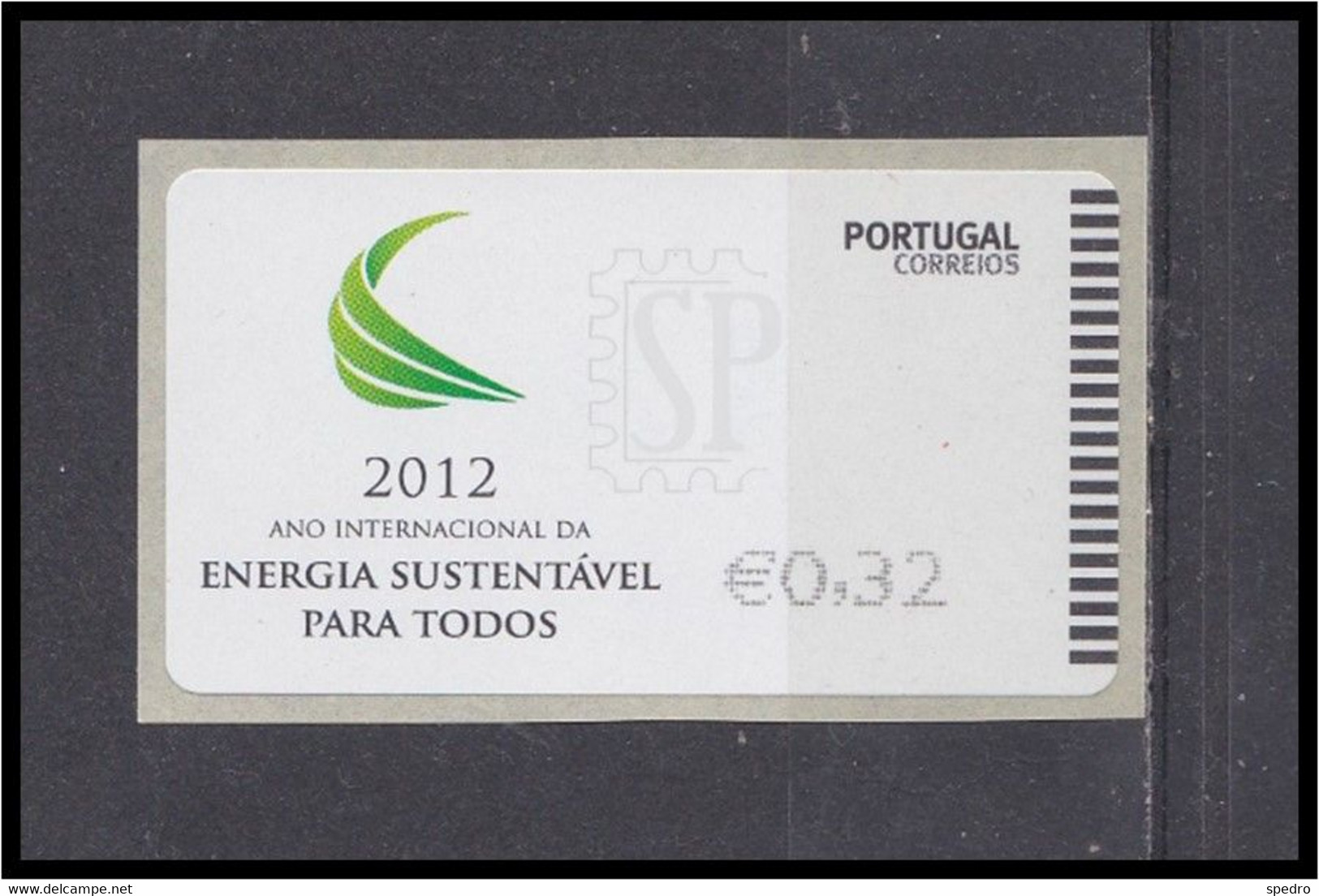 Portugal 2012 Etiqueta Autoadesiva Ano Internacional Da Energia Sustentável Para Todos EMA Energy E Post - Maschinenstempel (EMA)